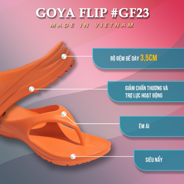 [HOT] Dép Thể thao chạy bộ Goya Flip GF23 - Màu Cam