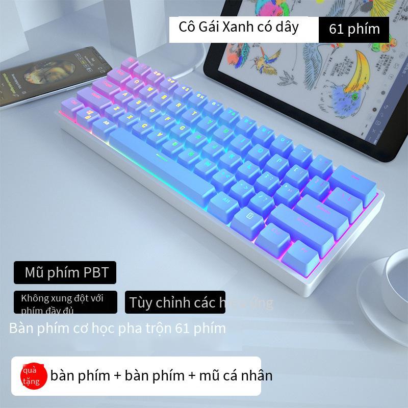 Khuyến mại áp dụng cho Bàn phím cơ 61 phím có dây không dây bluetooth ba chế độ trục xanh đỏ trục đen trà trục máy tính bảng iPad mini 68