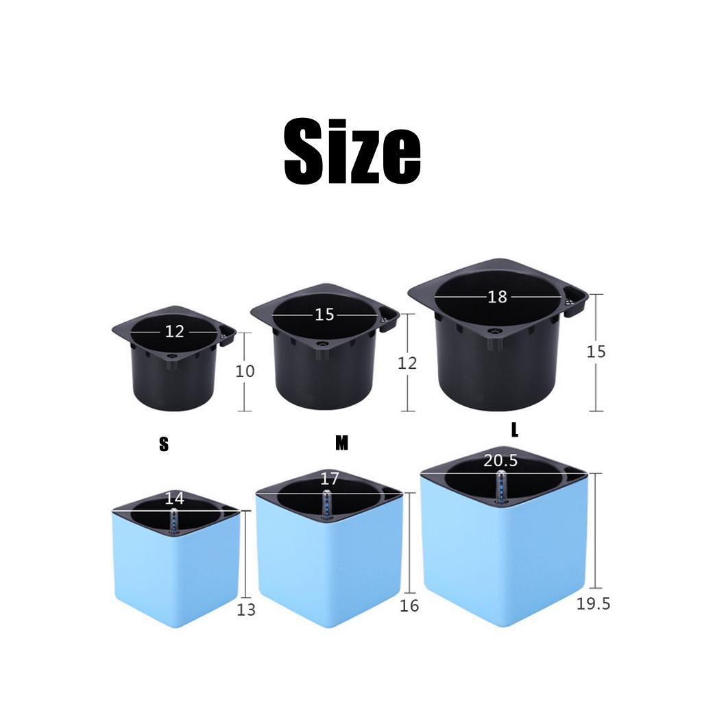 2Pcs Self Watering Pot Planter w/ Water Level Indicator White M