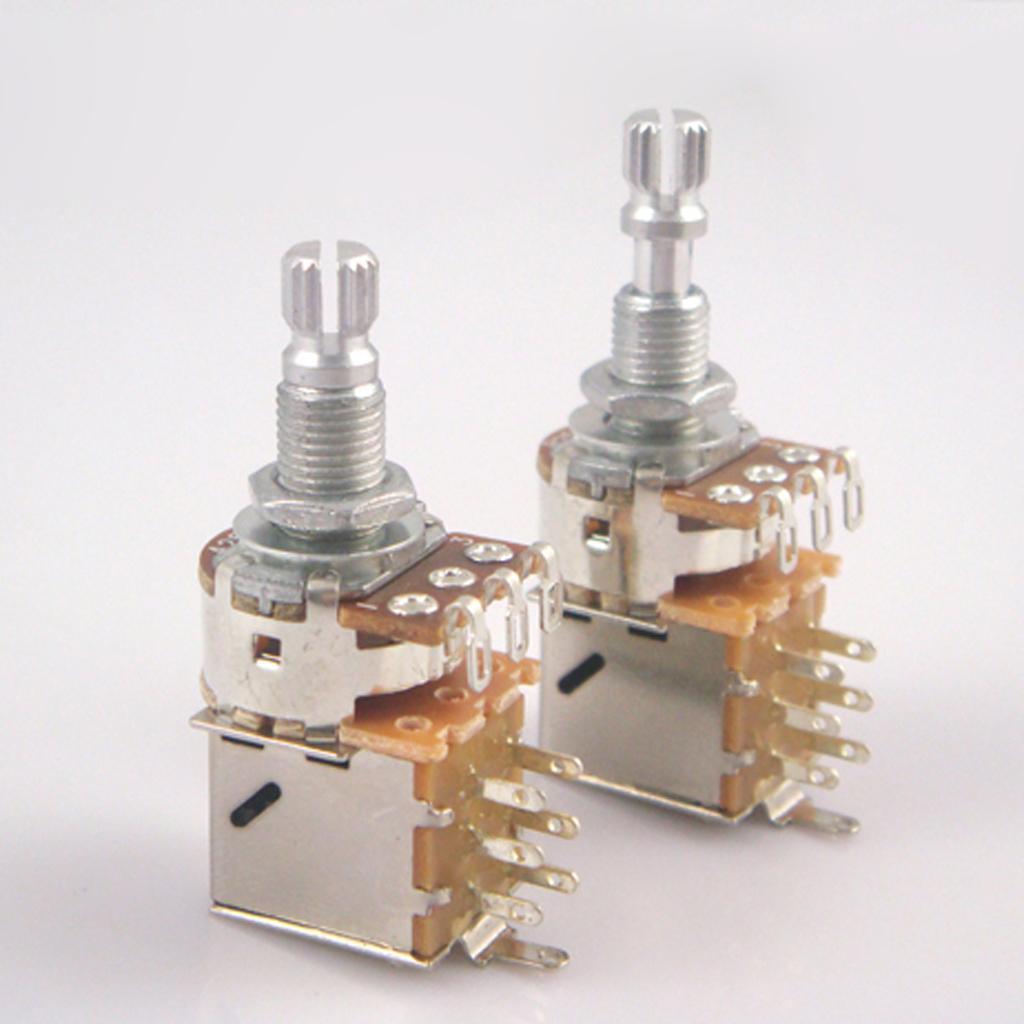 2X 2 Pack Push Pull Control Pots Guitar Potentiometer 18mm Split Shaft A25K