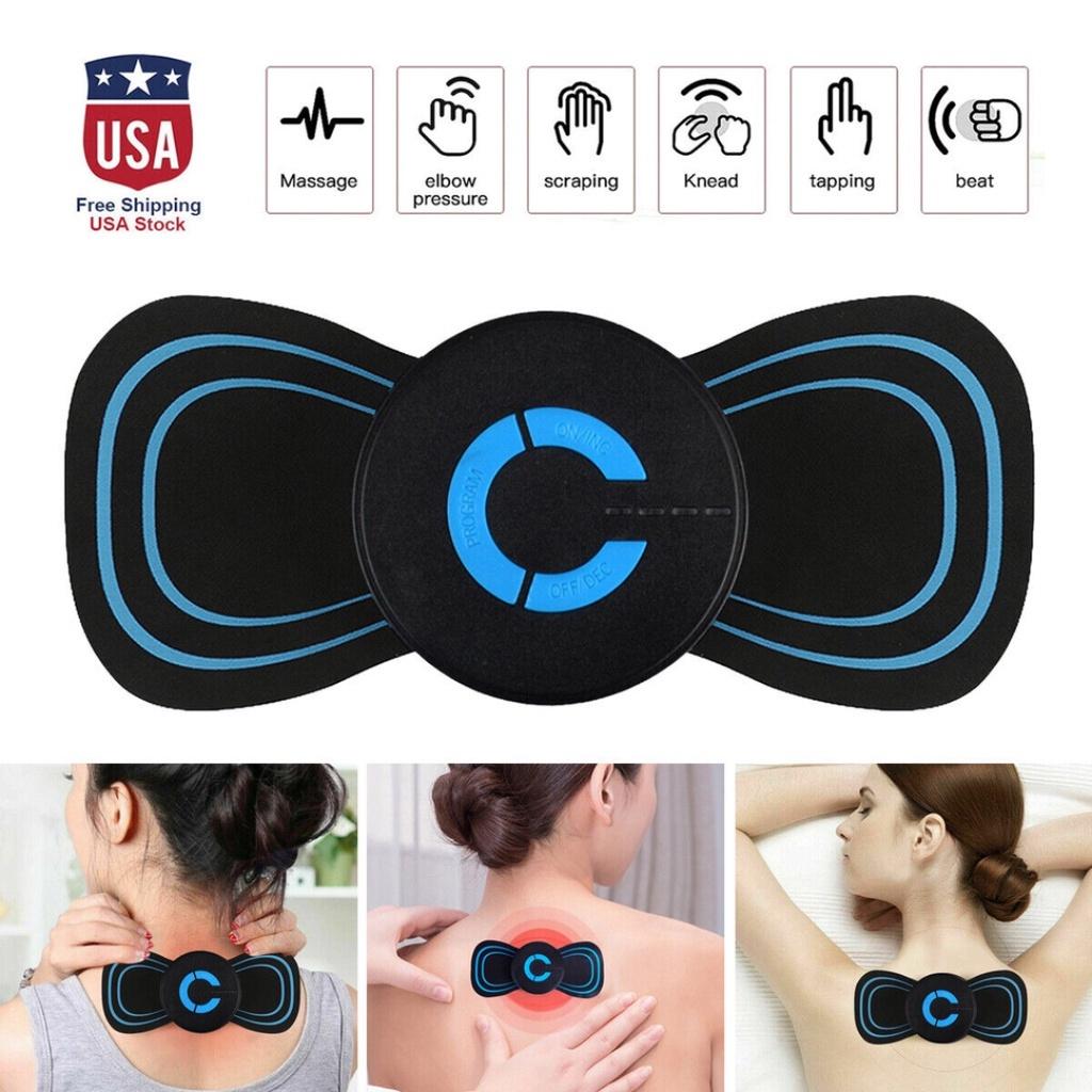 Miếng dán massage xung điện mini cổ vai gáy, cơ bắp tay toàn thân, 10 chế độ massage chế độ sạc pin tiện dụng