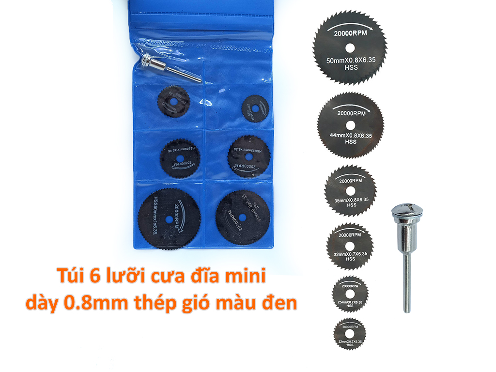 Bộ lưỡi cưa mini gắn máy khoan 22-44mm thép đen loại dày