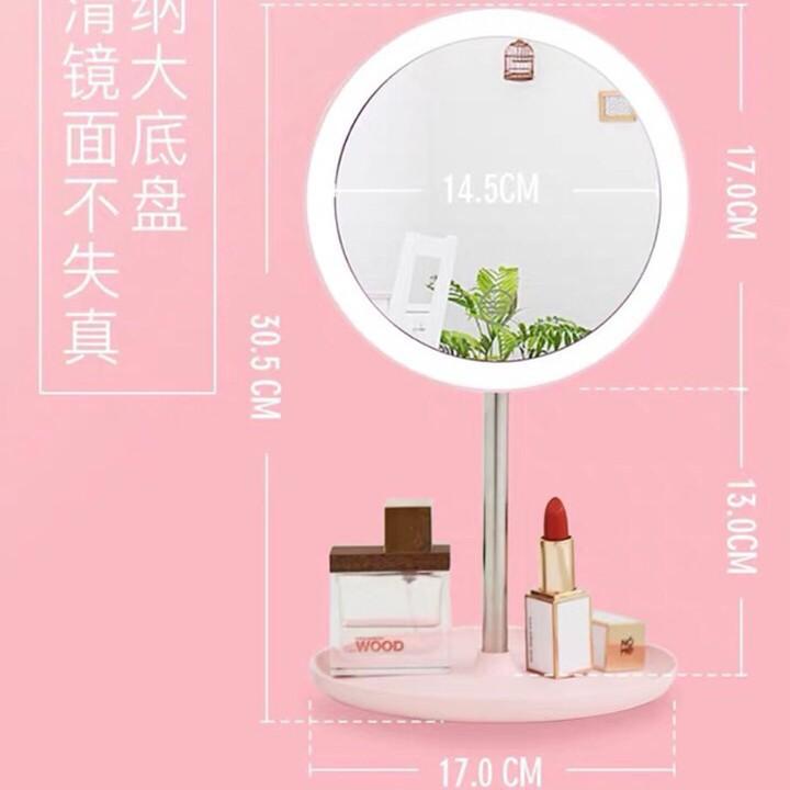 Gương trang điểm có đèn led cảm ứng 3 chế độ sáng