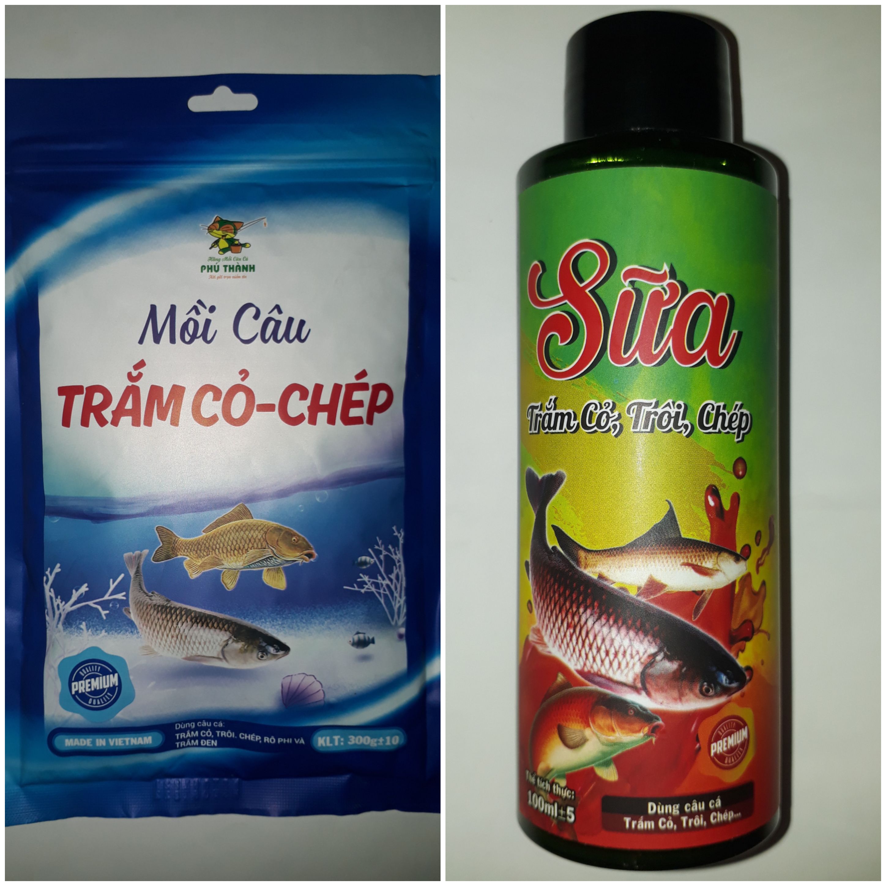 Tinh mùi Sữa Trắm_trôi_chép và Mồi Câu Cá TRẮM CỎ-CHÉP, Cặp đôi kết hợp hoàn hảo của Hãng Phú Thành