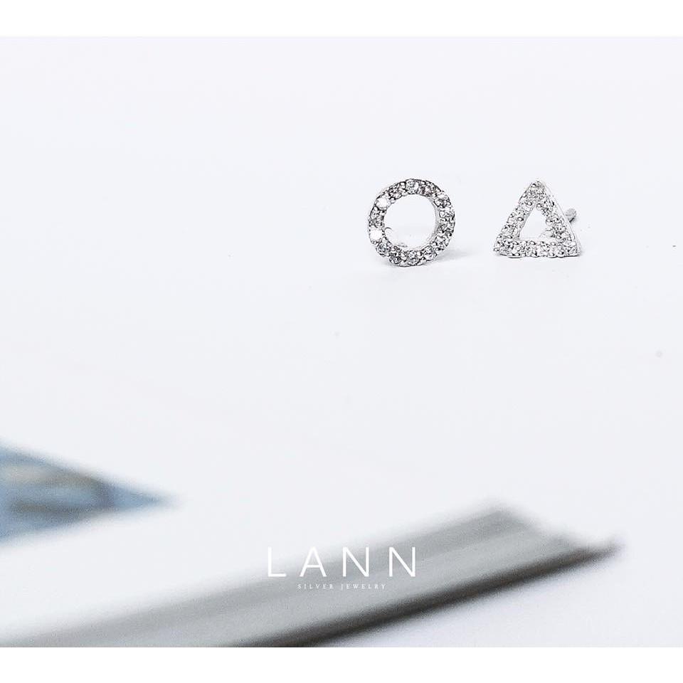 Khuyên Tam Giác Line Đá S925 LANN