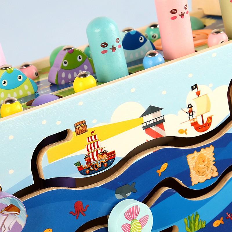 Đập Chuột Gỗ Kèm Đàn - Đồ Chơi Gỗ Đập Chuột  Cao Cấp 7 Trong 1 Tích Hợp 7 Trò Chơi Cho Bé Thỏa Sức Sáng Tạo Cực Đẹp