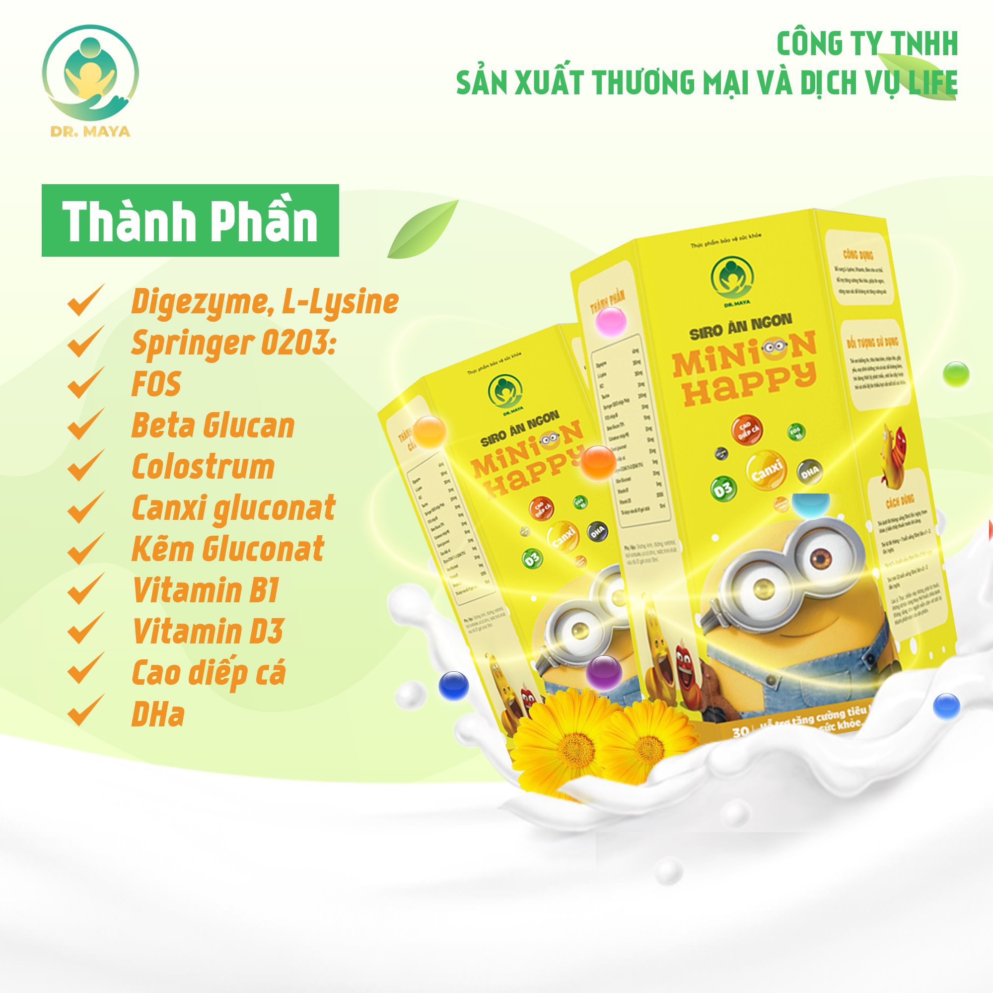 Siro ăn ngon MINION Happy 30 gói - 10ml/gói - Hàng chính hãng - Freeship - T.ố.t nhất cho bé , cung cấp chất dinh dưỡng, giúp bé ăn ngon miệng, tăng cân phát triển