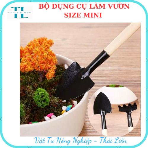 Bộ dụng cụ làm vườn 3 món mini, Bộ dụng cụ 3 món tiện lợi dễ sử dụng phù hợp cho bé làm vườn.