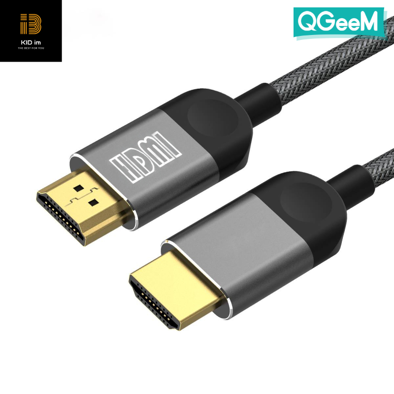 Cáp HDMI sang HDMI QGeeM hỗ trợ 4K*2K@60HZ UHD dây cáp bện nylon đầu mạ vàng hợp kim nhôm dài 2M-Hàng Chính Hãng