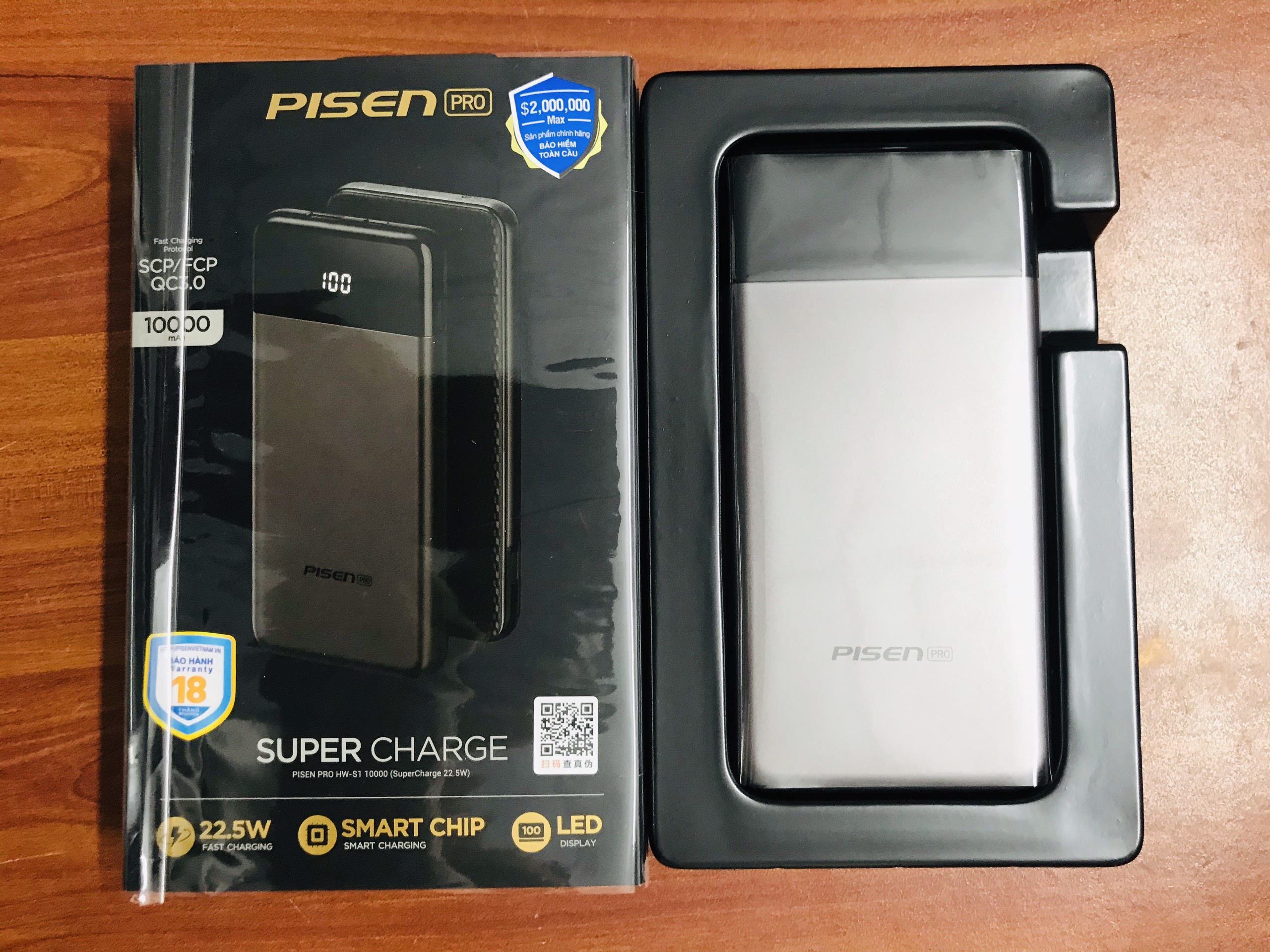 Sạc dự phòng Pisen Quick HW-S1 10000(SuperCharge 22.5W) 10000mAh, TS-D253, Sạc nhanh lên đến 18W đầu vào là 22.5W đầu ra - Pisen Quick HW-S1_Hàng chính hãng