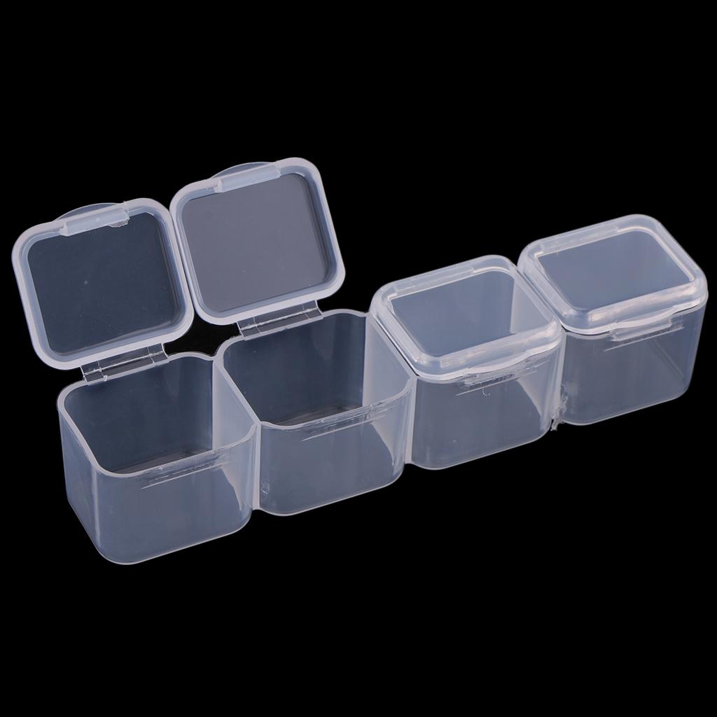 16x 28Grid Clear Beads Box Small Items Container For Makeup Organizer