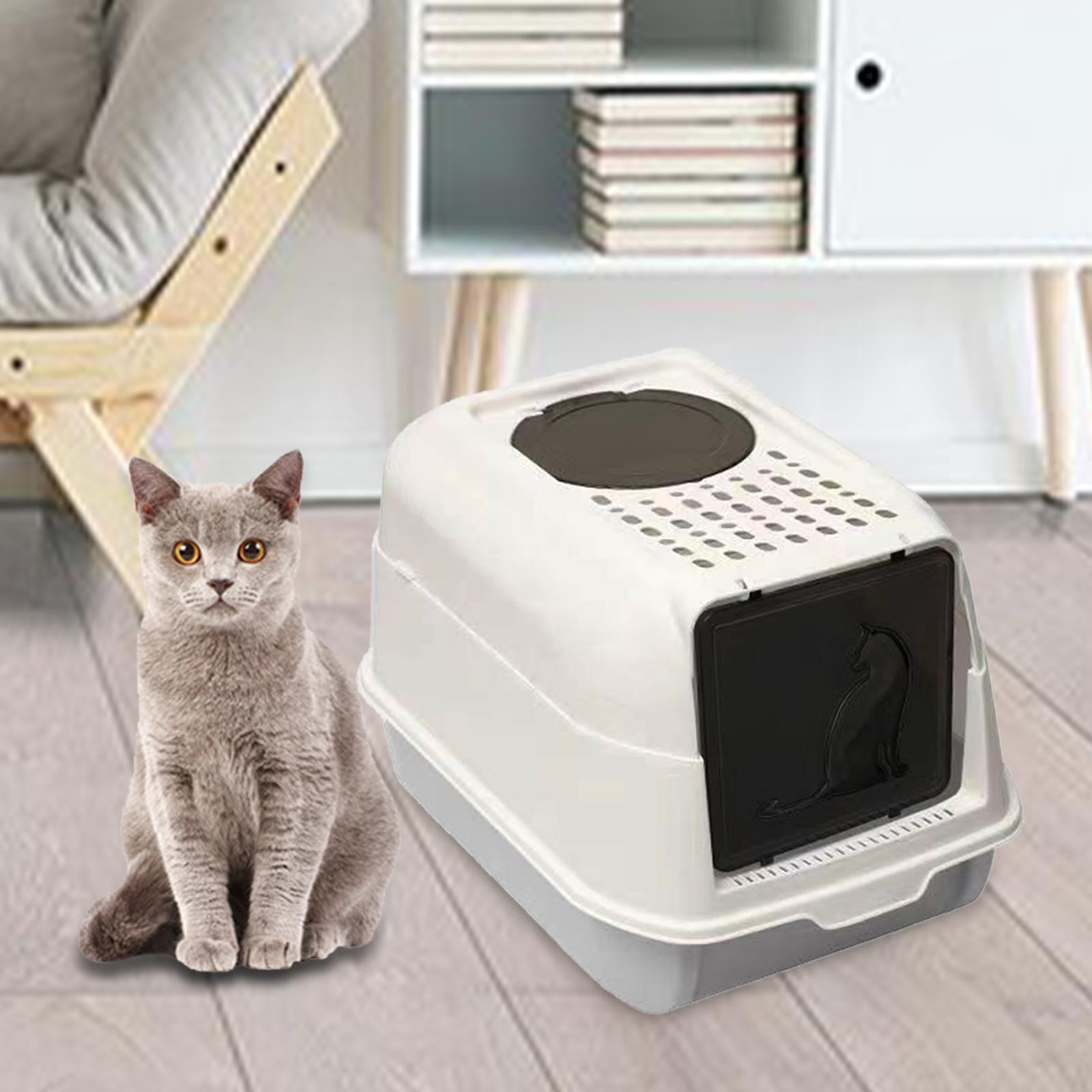 Enclosed Cat Litter Box Kitten Litter Litter Tray Detachable Litter Pan for Indoor