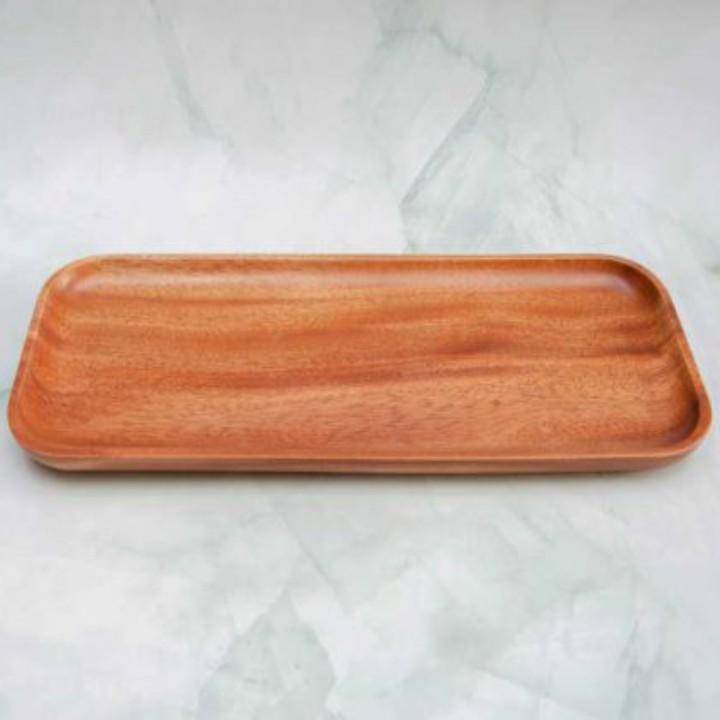 Khay gỗ chữ nhật Nhỏ-Kích thước Rộng 12cm x Dài 30cm x Cao 1.5cm