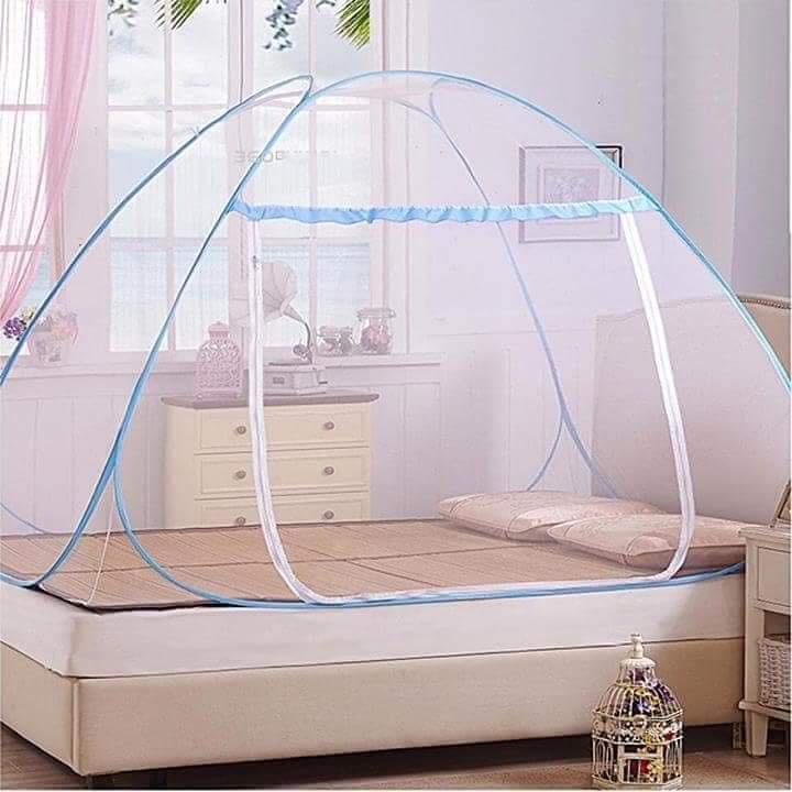 Màn Tự Bung Gấp Gọn Đỉnh Vuông Trơn Thời Trang Cao Cấp Chống Muỗi Con Trùng Tối Đa