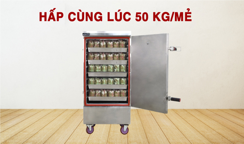 Tủ Hấp Giò Chả,Thực Phẩm 50 Kg/Mẻ Dùng Điện 10 Khay Nhập Khẩu NEWSUN, Năng Suất Cao - Hàng Chính Hãng