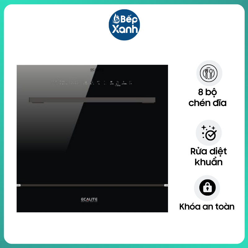 Máy Rửa Chén Ecalite EDW-UF6080BL - Có Rửa Điệt Khuẩn - Lắp Bán Âm Cực Gọn - Điều Khiển Cảm Ứng - Hàng Chính Hãng