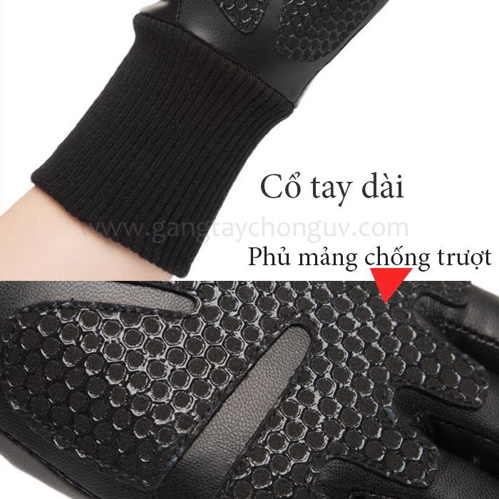 Găng tay da Full ngón đi xe mùa đông chống nước/chống trượt Freesize | Bao tay da mêm đi xe máy mùa đông lót nỉ giữ ấm, thật tay