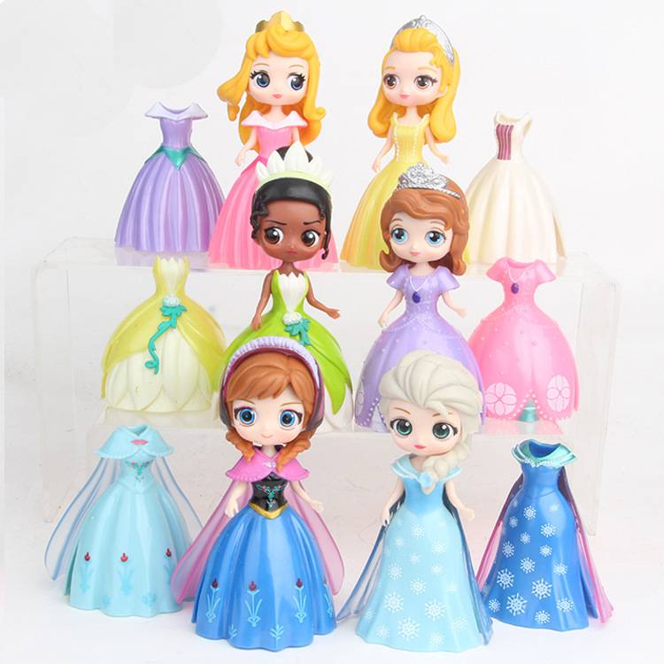 Búp bê công chúa chất liệu nhựa an toàn tặng kèm set váy thay đổi ngoại hình