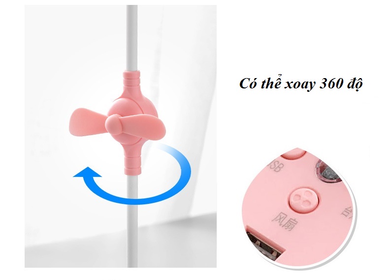 Đèn Led Đặt Bàn Kiêm Ổ Cắm Và Cổng USB Có Tích Hợp Quạt Mát Tiện Dụng