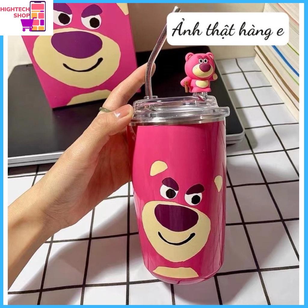 LY GIỮ NHIỆT GẤU DÂU LOTSO 450ML KÈM ỐNG HÚT CAO CẤP SIÊU DỄ THƯƠNG TIỆN LỢI