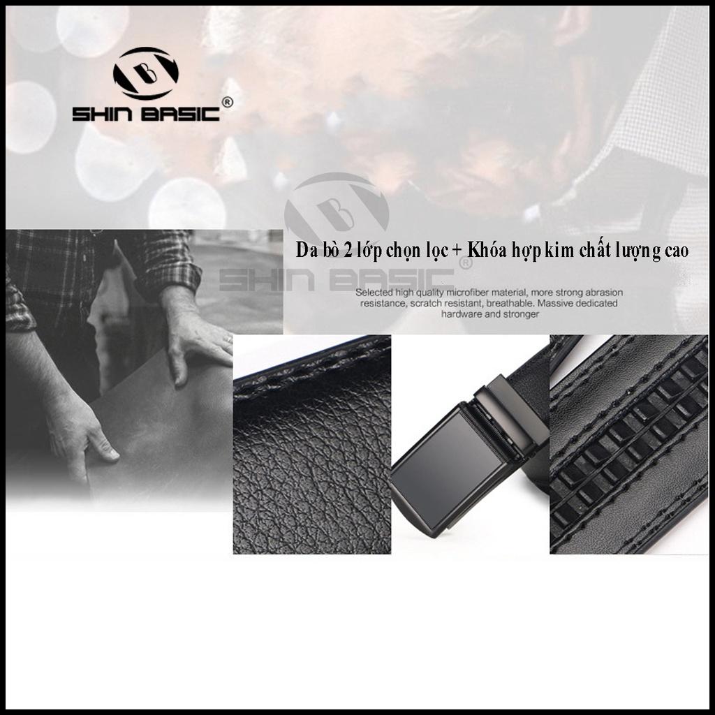 Dây Thắt Lưng, Nịt Nam Da Bò Cao Cấp - ShinBasic, Bảng Khoá Tự Động, Thời Trang Công Sở, BELTS21BAS13-2