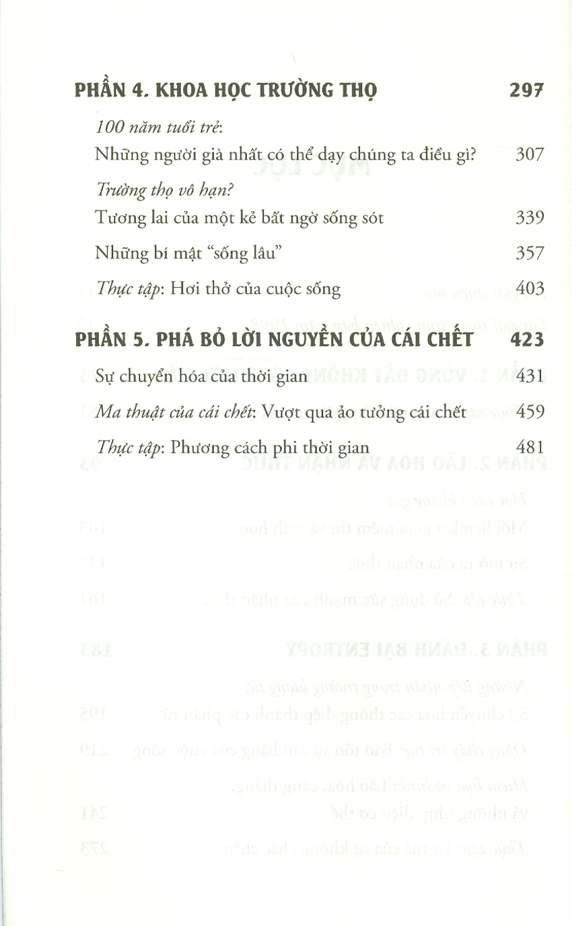 CƠ THỂ PHI TUỔI TÁC, TÂM TRÍ PHI THỜI GIAN – Deepak Chopra – Kiều Anh Tú dịch -  Thái Hà -NXB Thế giới