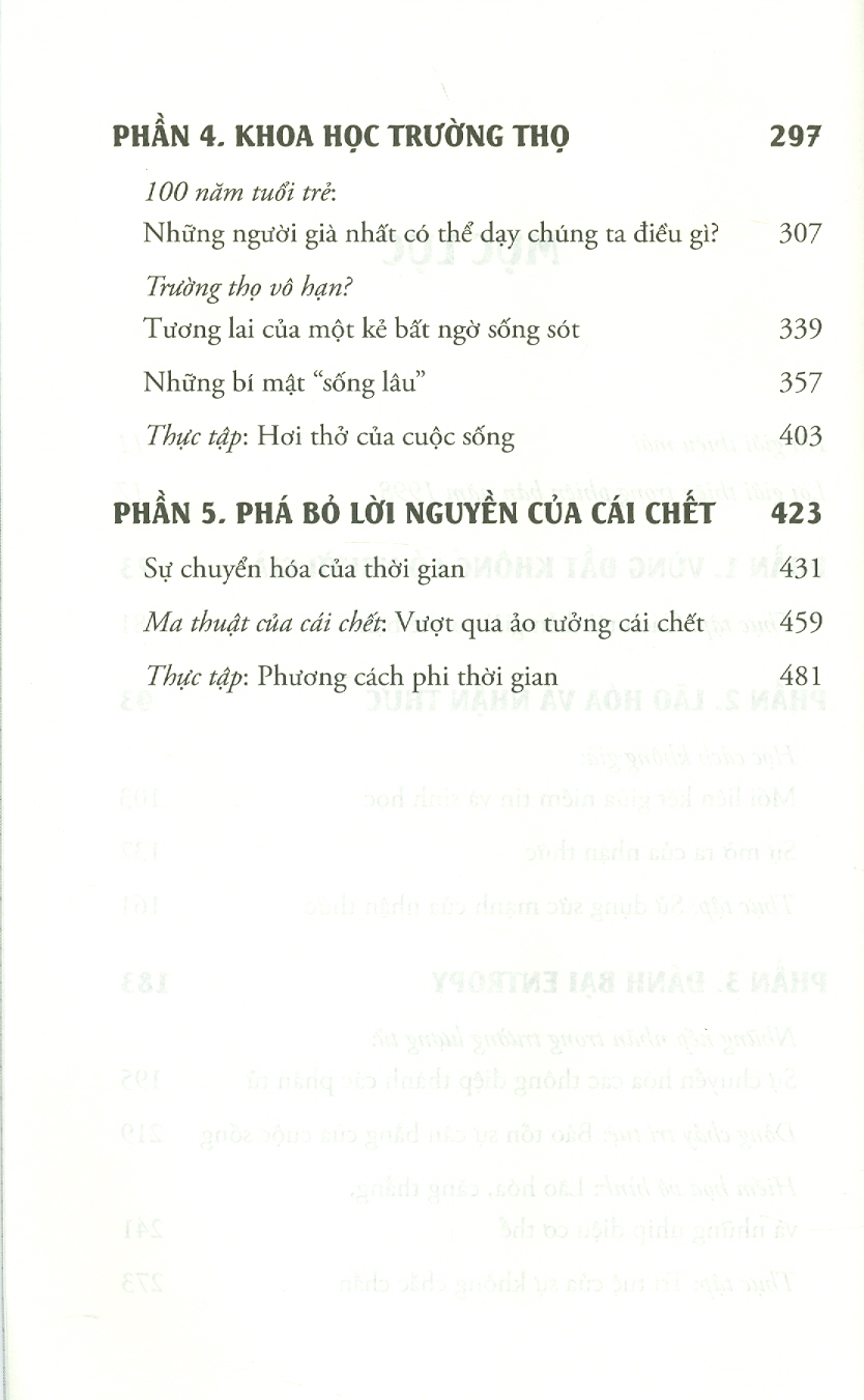 CƠ THỂ PHI TUỔI TÁC, TÂM TRÍ PHI THỜI GIAN – Deepak Chopra – Kiều Anh Tú dịch -  Thái Hà -NXB Thế giới