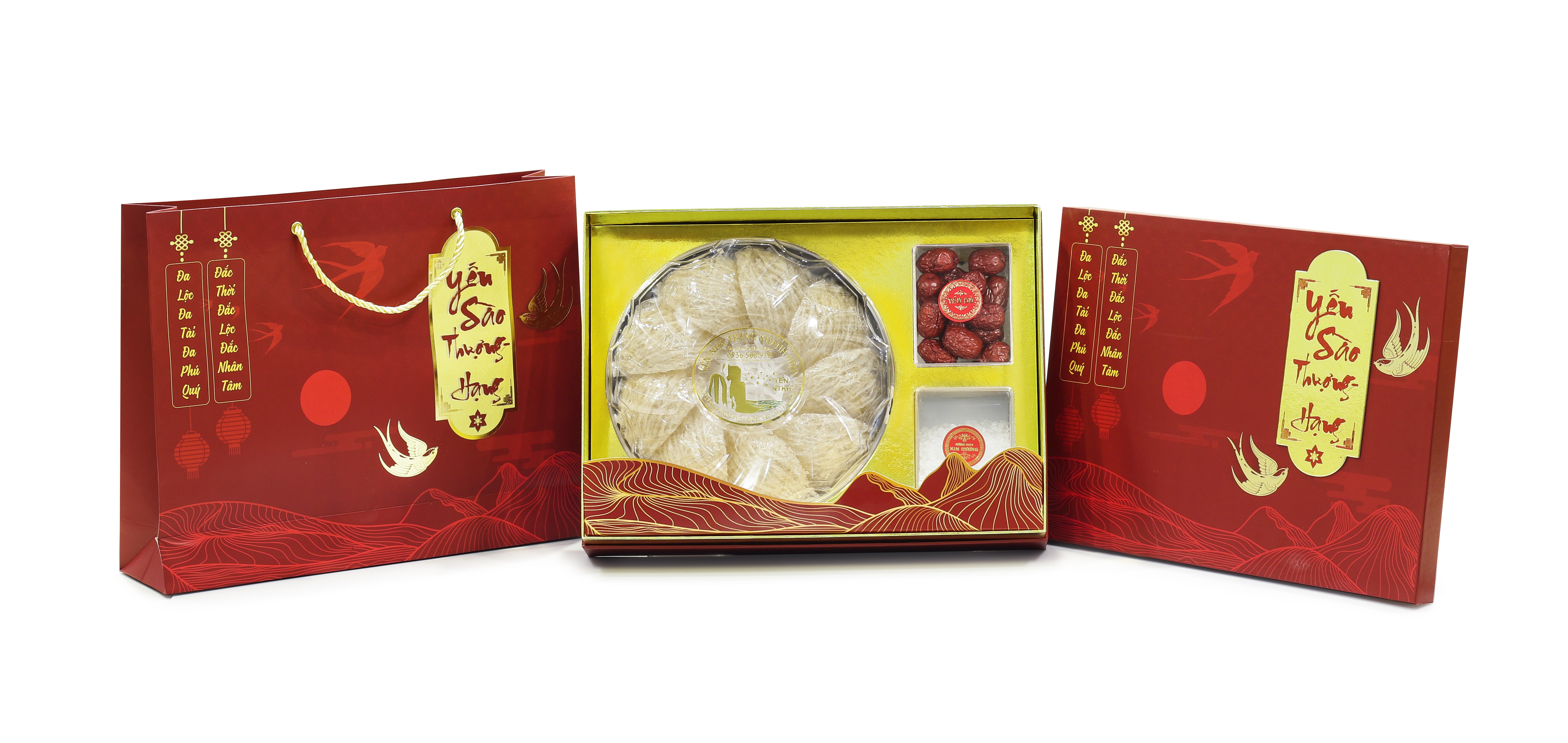 Hộp Quà Hoa Mai Yến Sợi Tinh Chế 100g Yến Nha Trang Khánh Hòa (10 Tổ/100g)