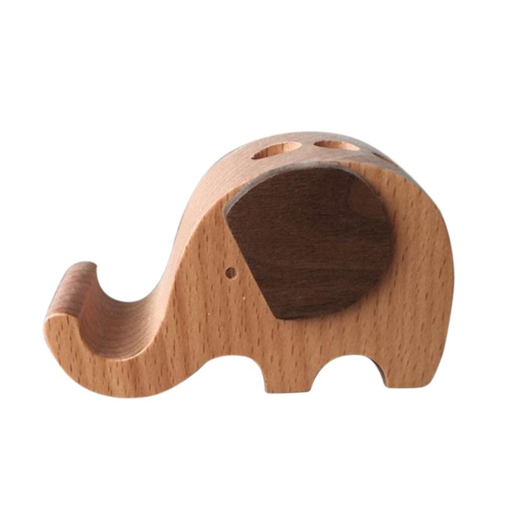 2xSolid Wood Animal Moible Phone Holder Desk Stand Holder for Phone Tablets d