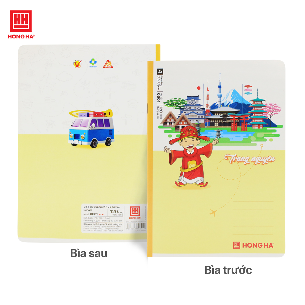 Vở 4 ô ly 120 trang Hồng Hà School Trạng Nguyên định lượng 70gsm - 0601