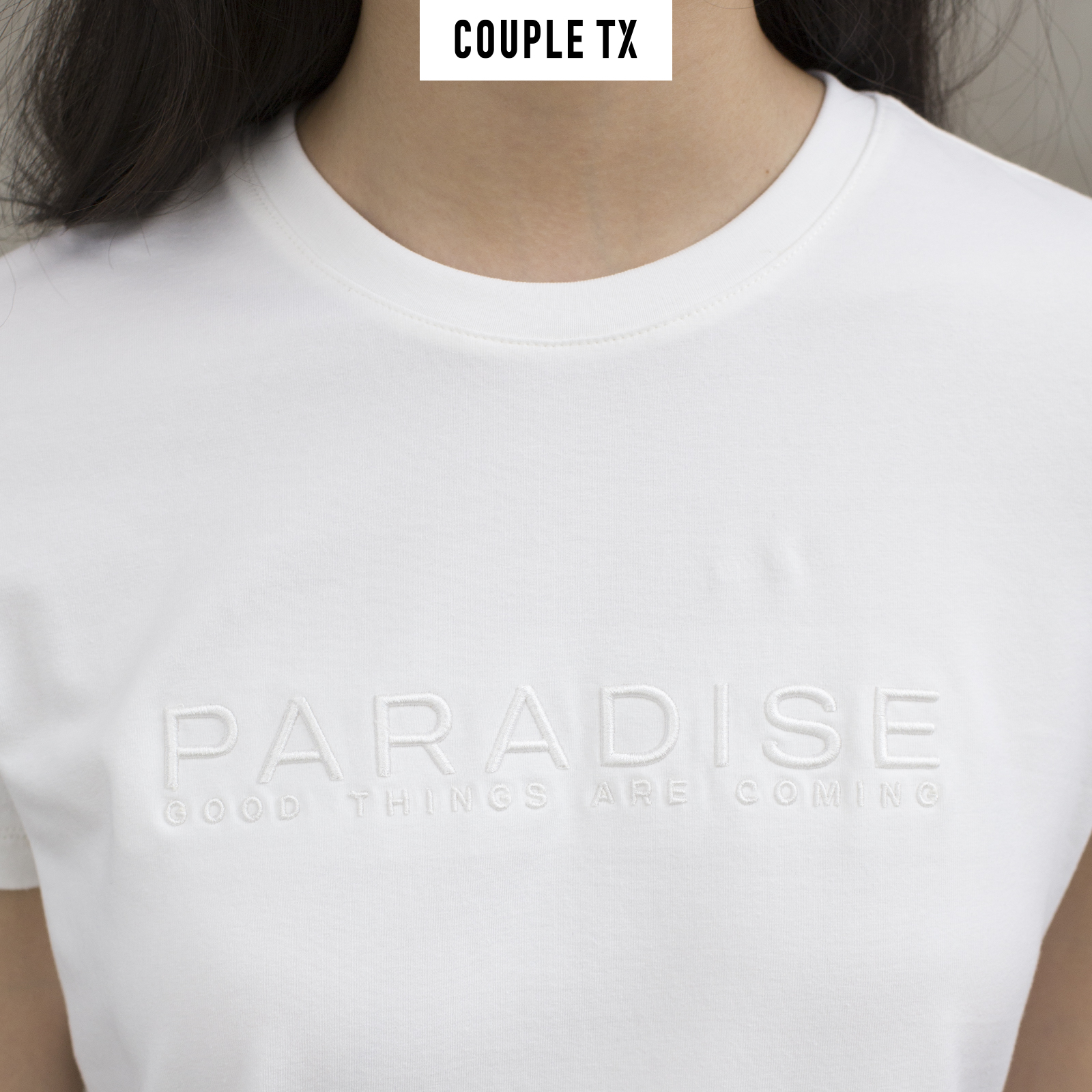 Áo thun Nam Nữ Thêu Typo Paradise Couple TX TS 139