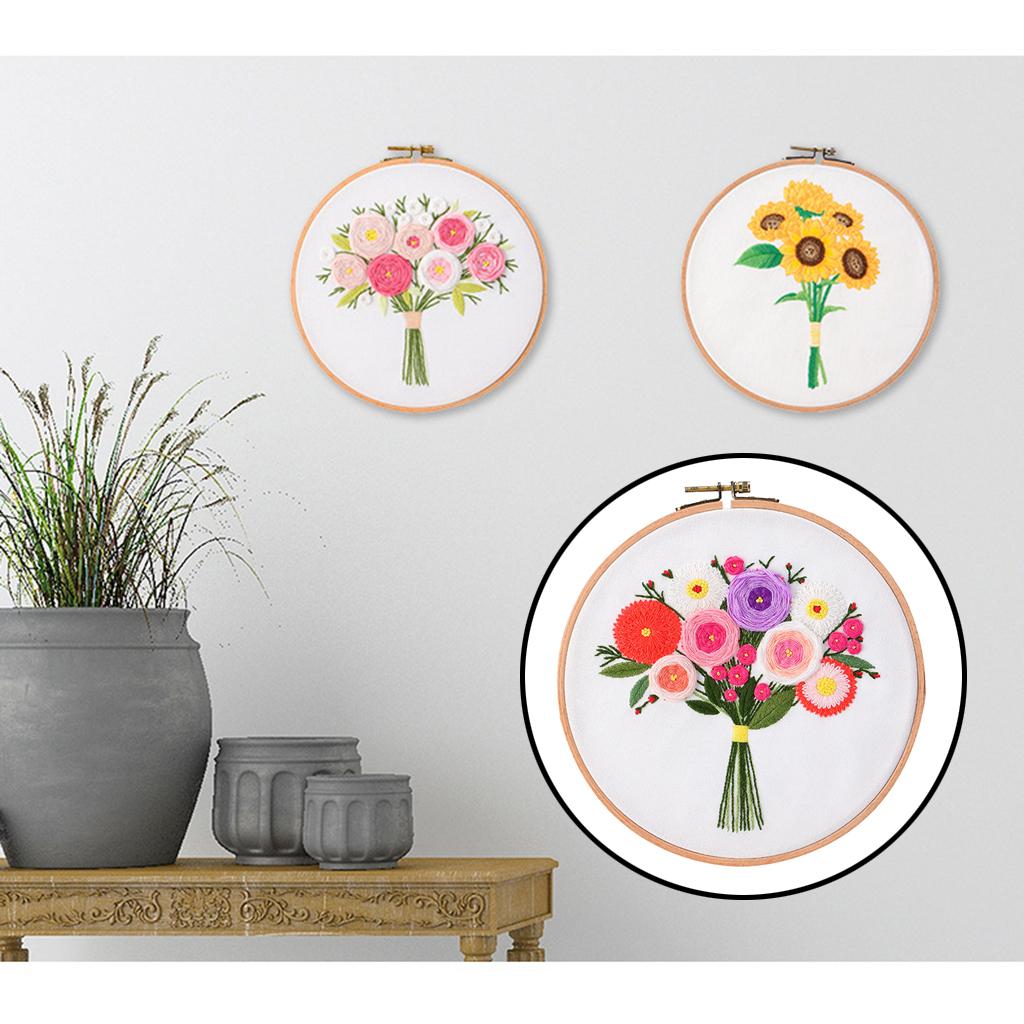 Printed Cross Stitch Kit Embroidery Kits Flower Pattern Crafts Multicolor 1