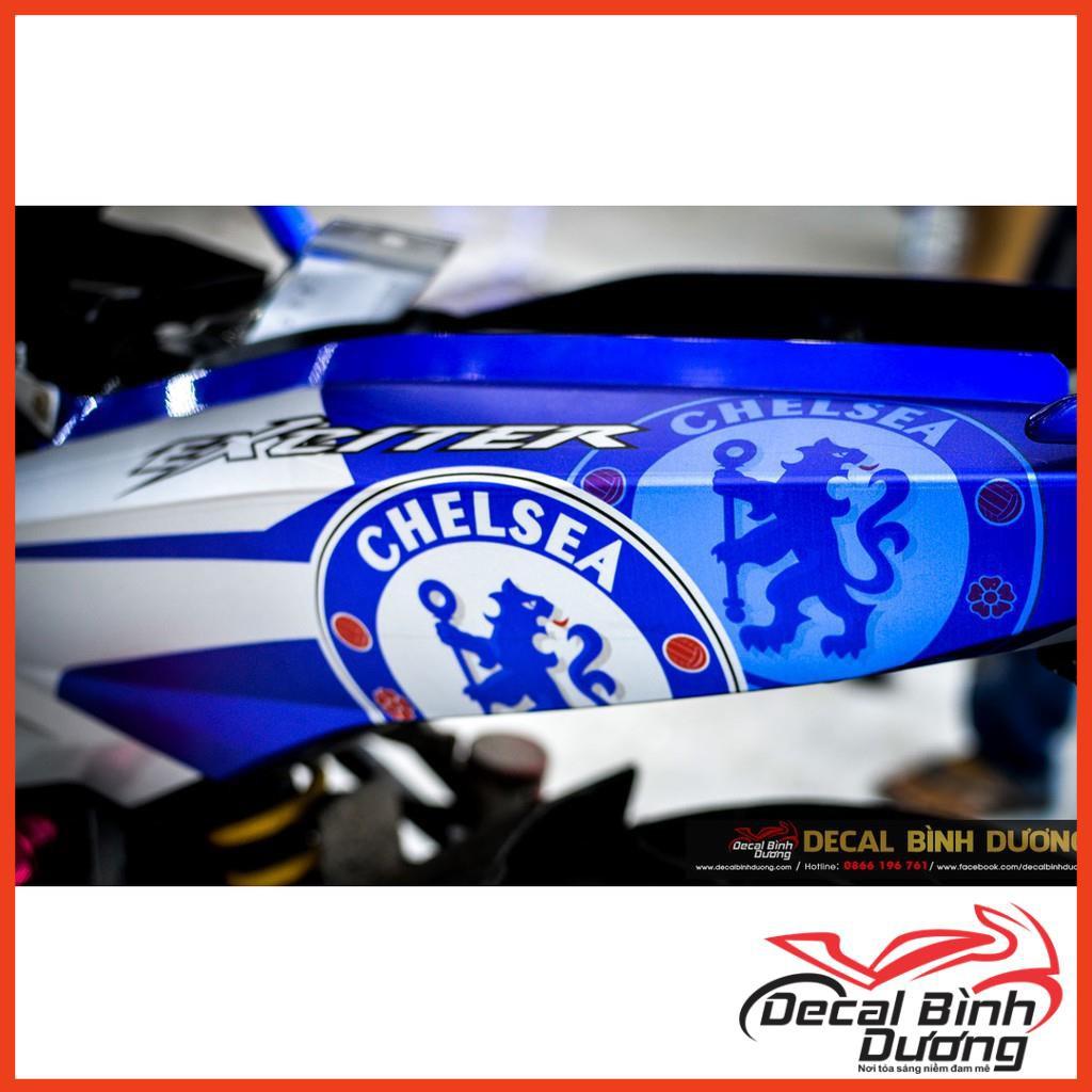 Tem Xe Dành Cho Exciter 150 - Tem Trùm Dành Cho Exciter 150 Chelsea F.C Xanh Bạc Đặc Biệt - Decal Candy Nhám