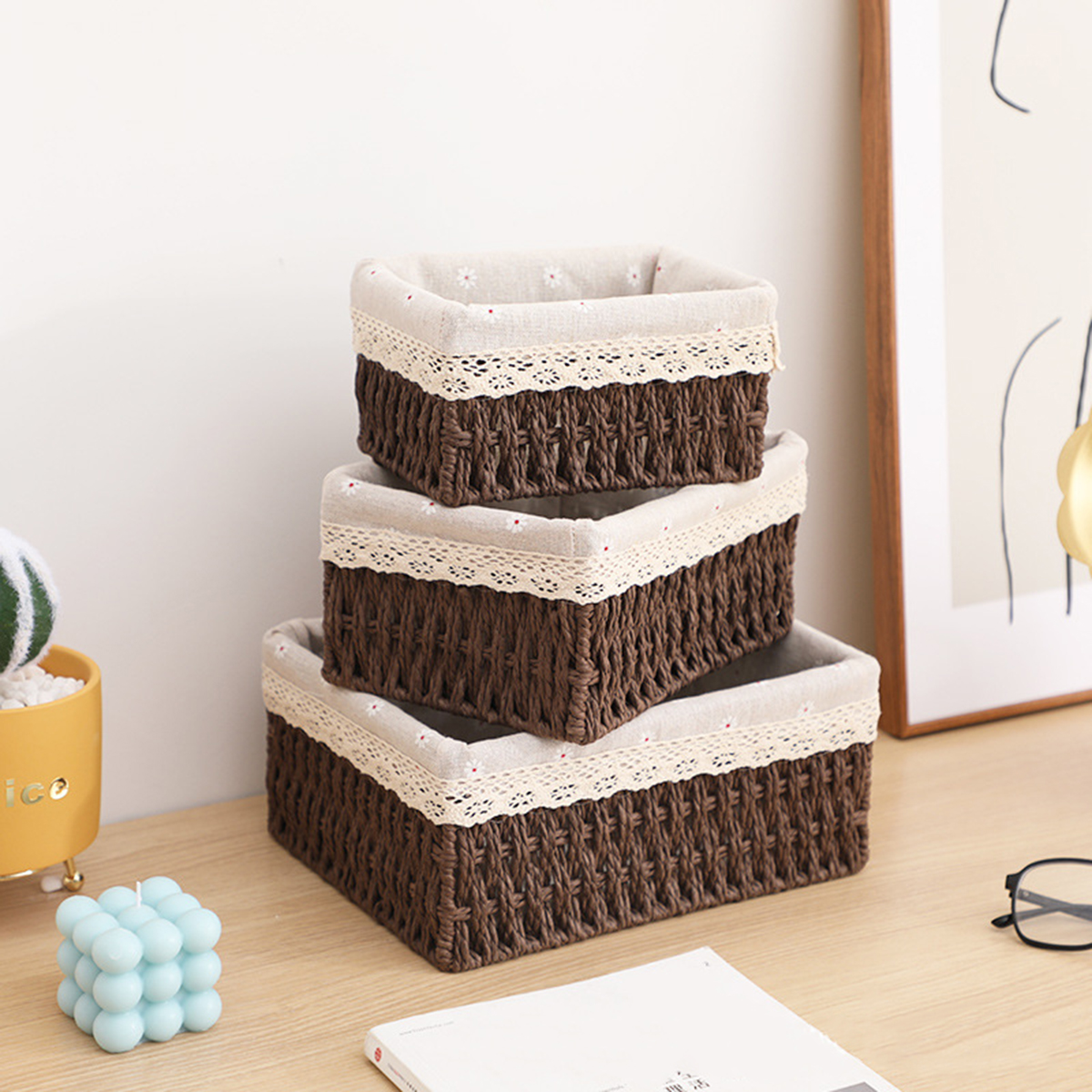 Giỏ Mây Đựng Đồ, Giỏ Đựng Đồ Ăn Vặt ANKAN, Phù Hợp Các Phòng Spa, Khách Sạn Và Trang Trí Trong Nhà