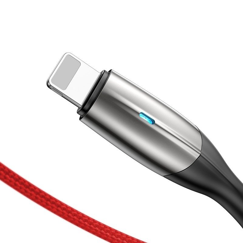 Cáp sạc nhanh 2.4A truyền dữ liệu Baseus Horizontal kết nối iPhone tích hợp đèn báo sạc dài 100CM - Hàng chính hãng