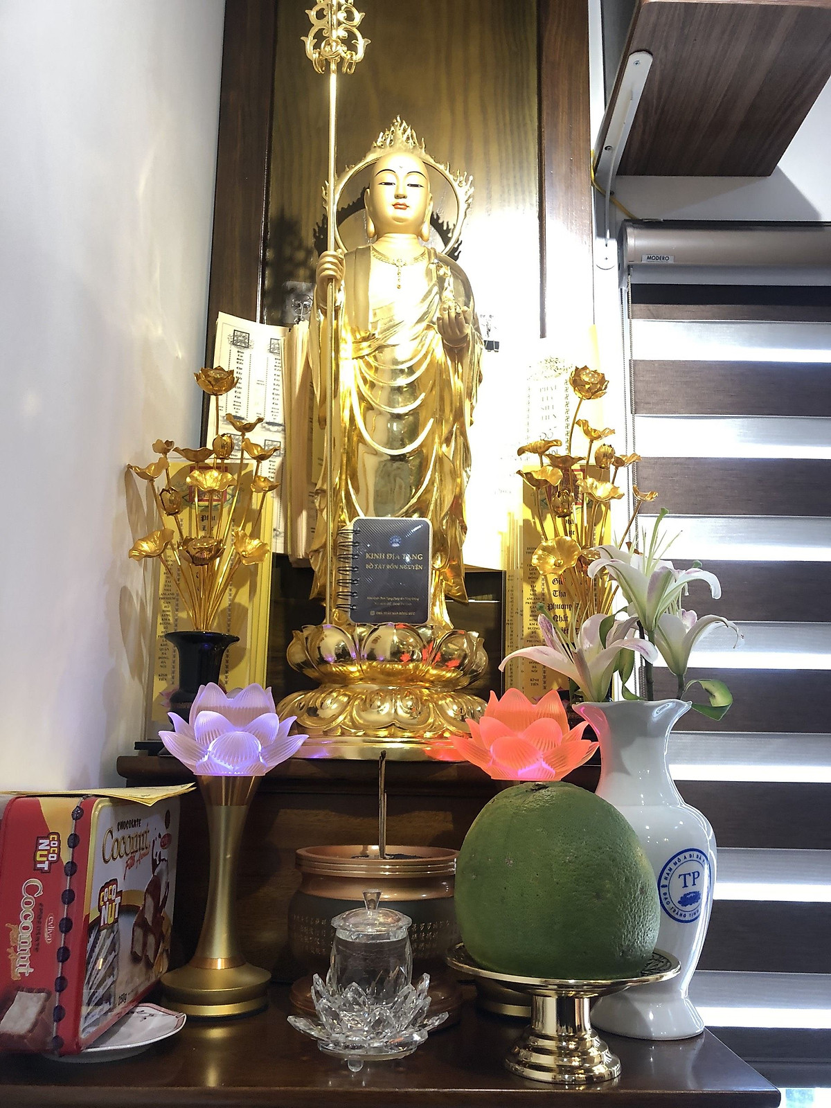LY NƯỚC THỜ ĐẾ SEN CÁNH FA LÊ ĐẾ HÌNH SEN KH6879