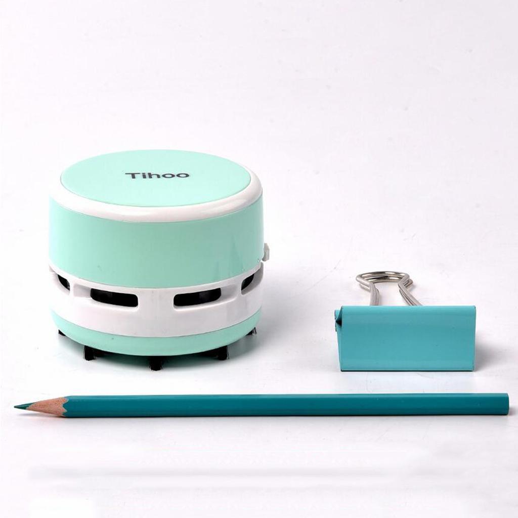 Mini Round Portable Handheld Cordless Tabletop Crumb Sweeper Desktop Dust Vacuum Cleaner Keyboard Cleaning Tool Battery Operated
