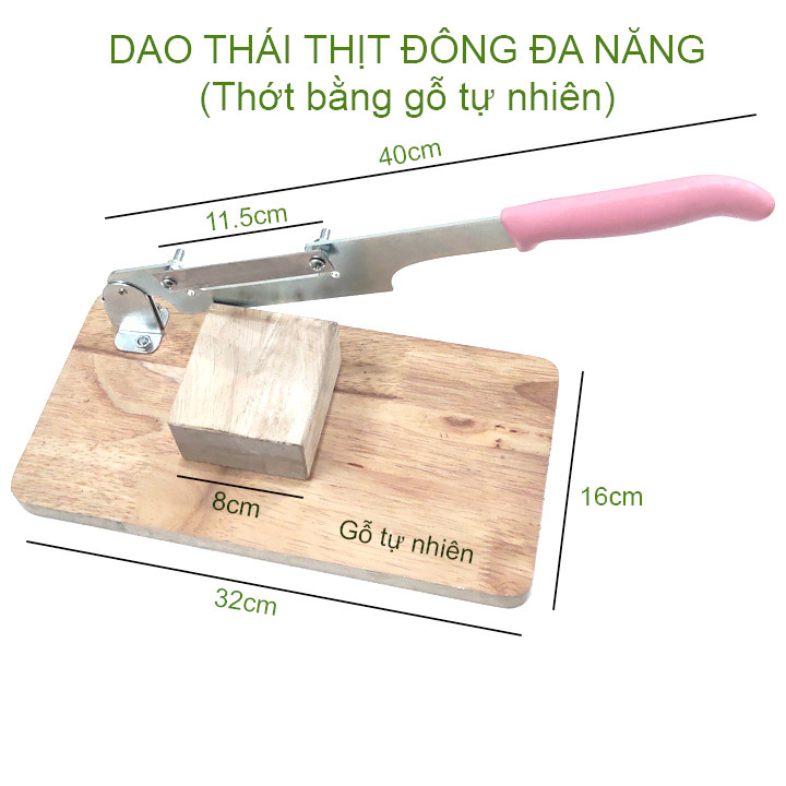 Dao thái thịt đông lạnh đa năng thành lát mỏng, đế bằng gỗ tự nhiên