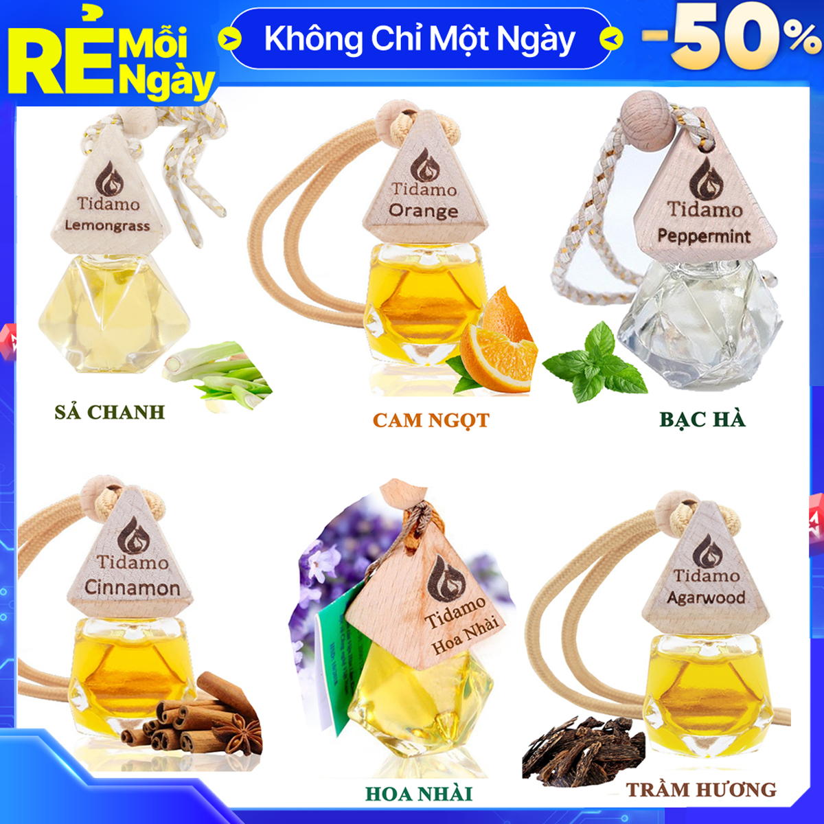 Tinh Dầu Treo Xe Hơi, Treo Phòng Gia Đình| Tự Chọn Mùi, Nguyên Chất,Có Kiểm Định Chất Lượng| Tinh Dầu TIDAMO Khử Mùi Xe Hơi, Thơm Phòng, Thư Giản Tinh Thần