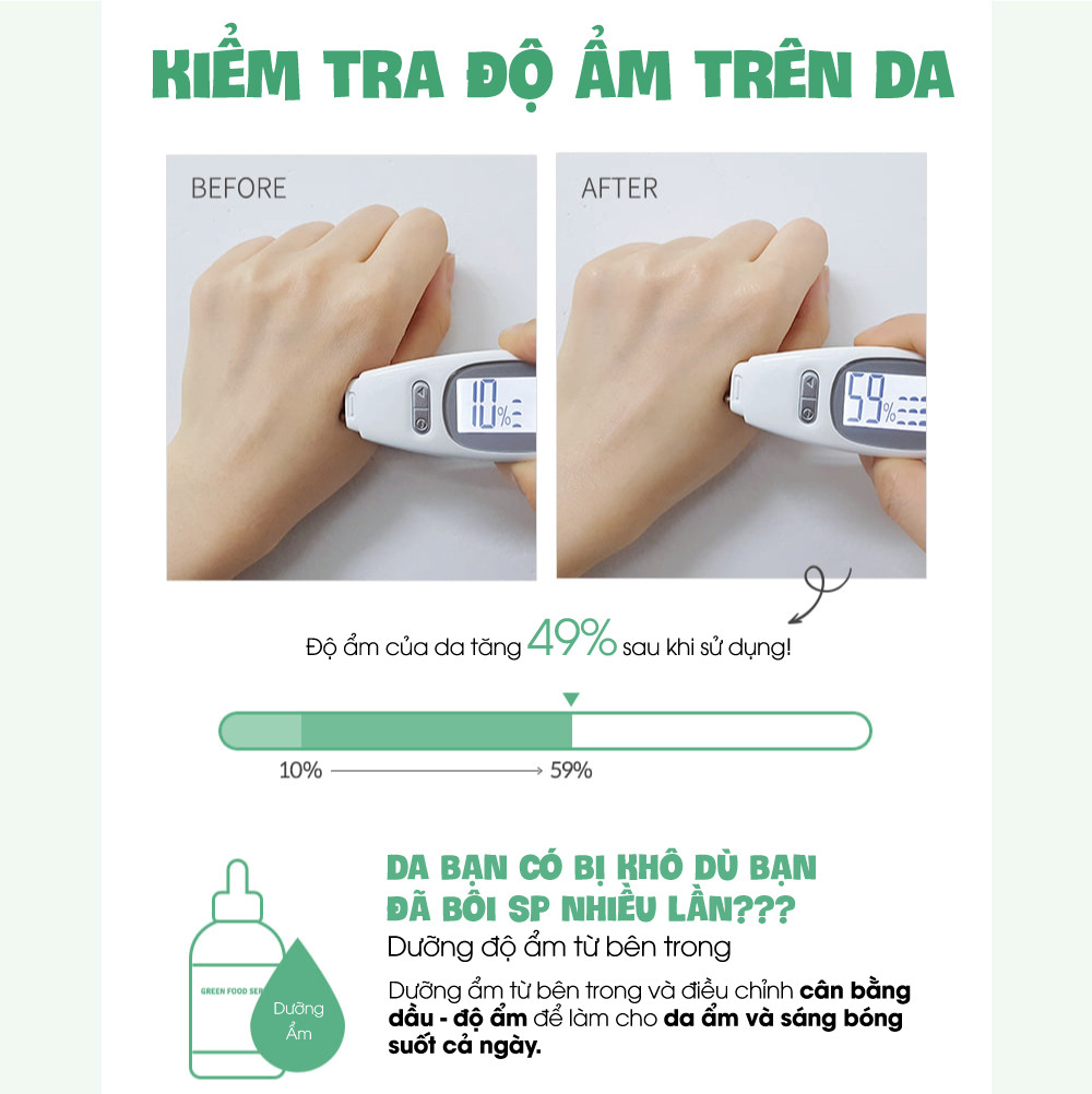 Tinh chất rau củ phục hồi da Graymelin Green Food Serum 50ml