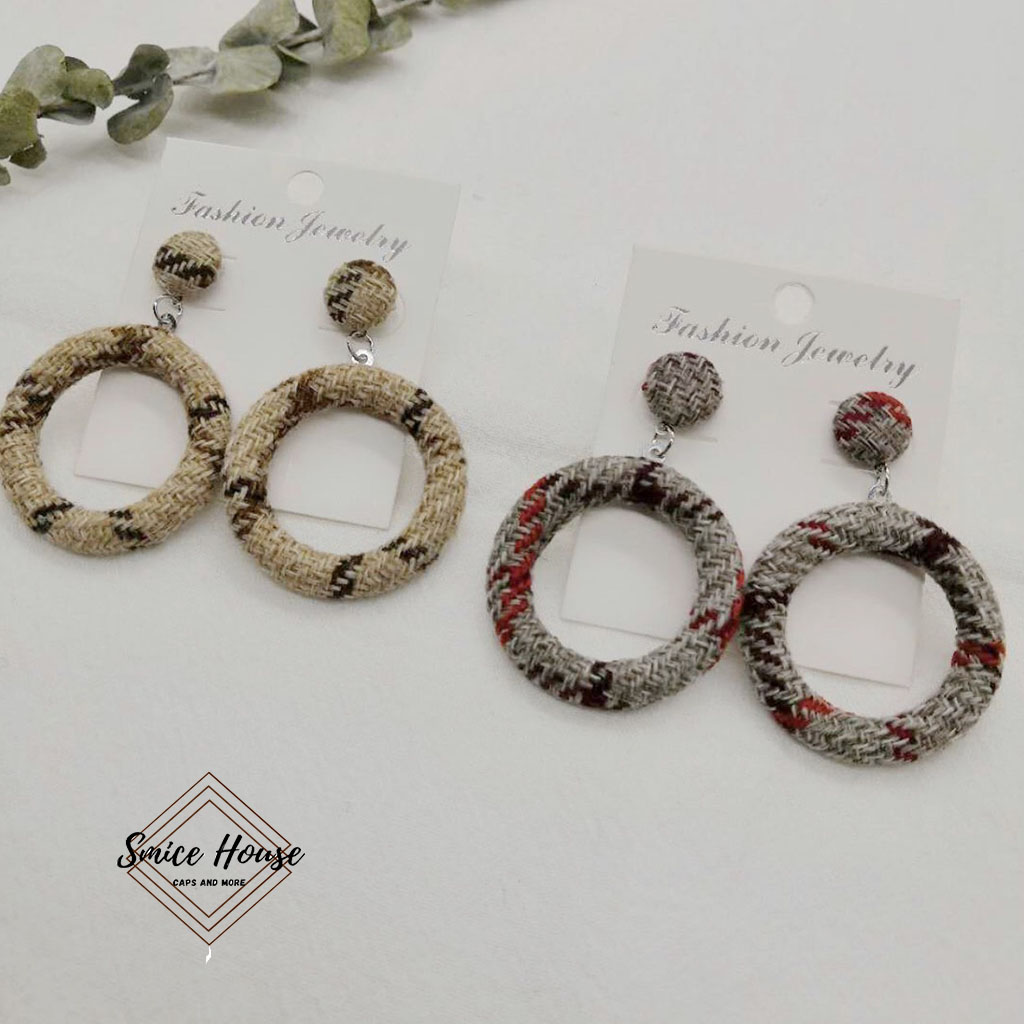 Bông tai cói vintage đi biển/ hoa tai nữ