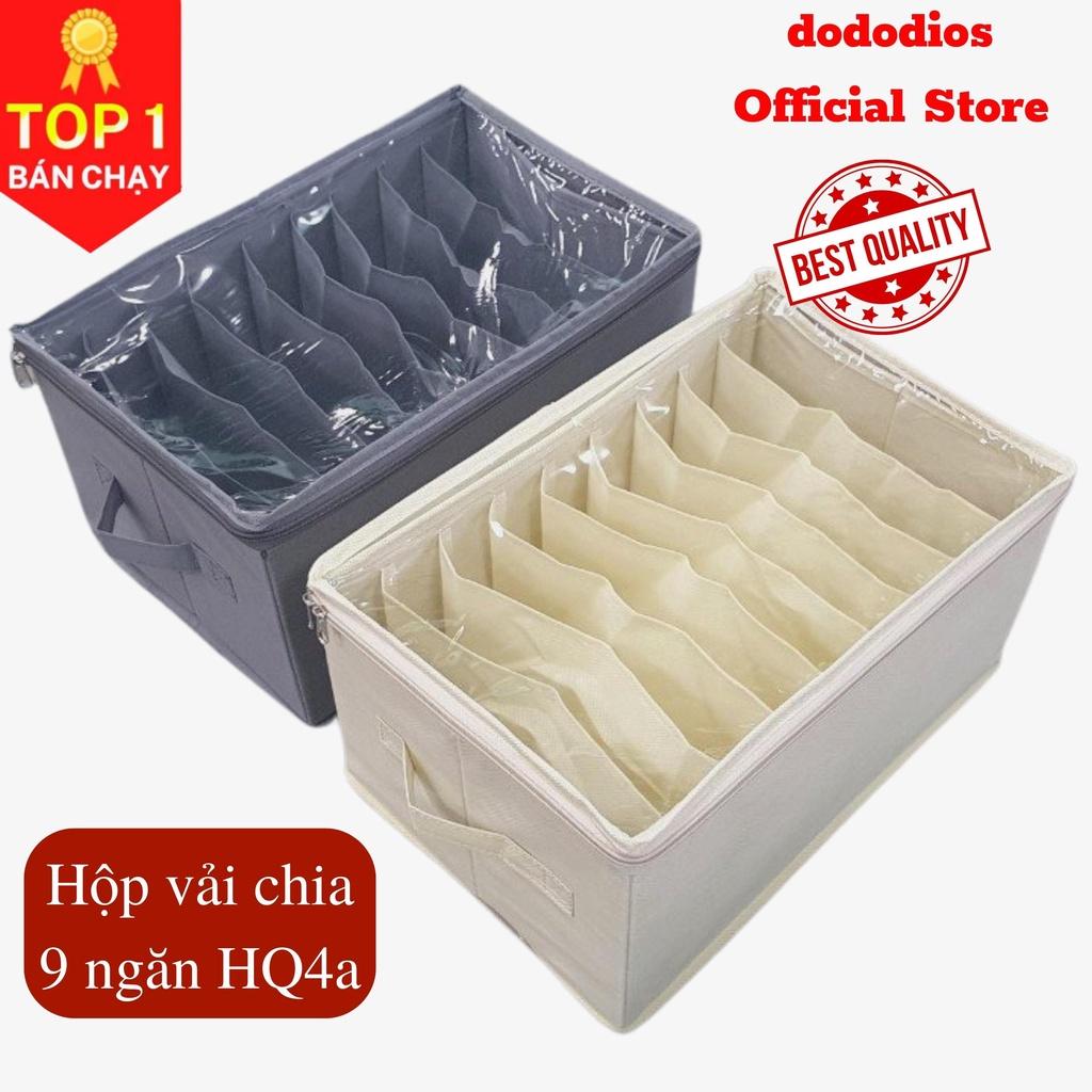 Hộp vải đựng đồ chia ngăn HQ4 - Hộp đựng quần áo chia 9 ngăn, 12 ngăn gấp gọn chính hãng dododios - Hàng Chính hãng dododios