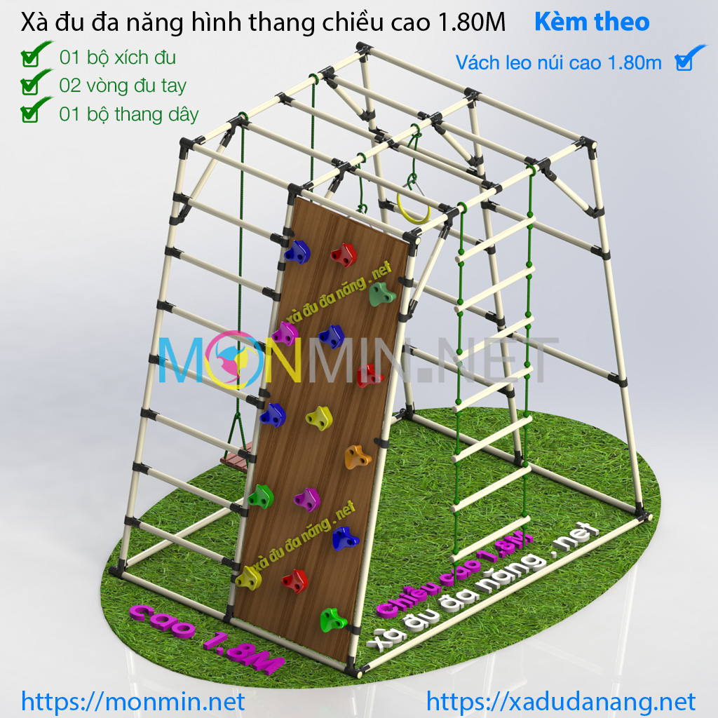 Vách leo núi cho bộ xà đu đa năng SATECH