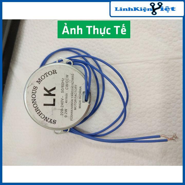 Động cơ túp năng điện 220VAC công suất 0.2W tốc độ 4 vòng/phút, nhông điện thay thế cho quạt