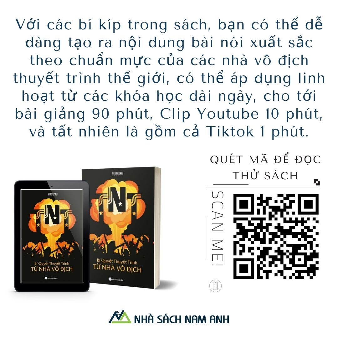 Sách - TNT: Bí Quyết Thuyết Trình Từ Nhà Vô Địch ( Tặng kèm ebook 52 mẹo thuyết trình từ nhà vô địch) - Tác Giả Fususu