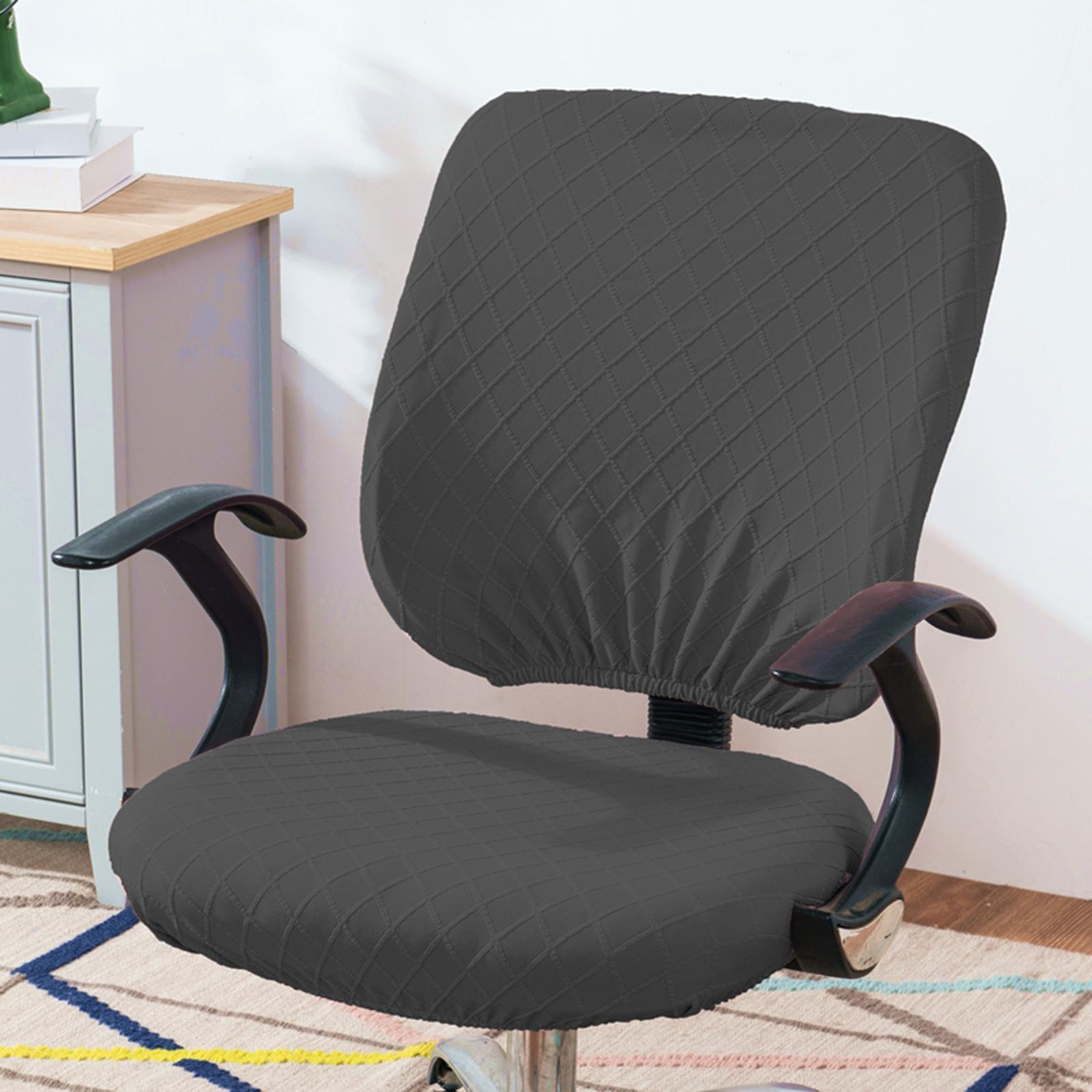 2Pcs Stretch Chair Covers Solid Office Salon Resturant Seat Cover