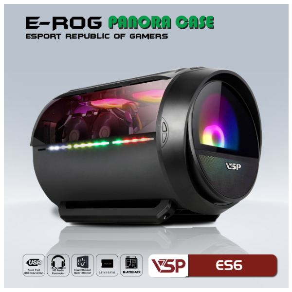 Vỏ Máy Tính Case VSP ES6 Đen – Hàng Chính Hãng