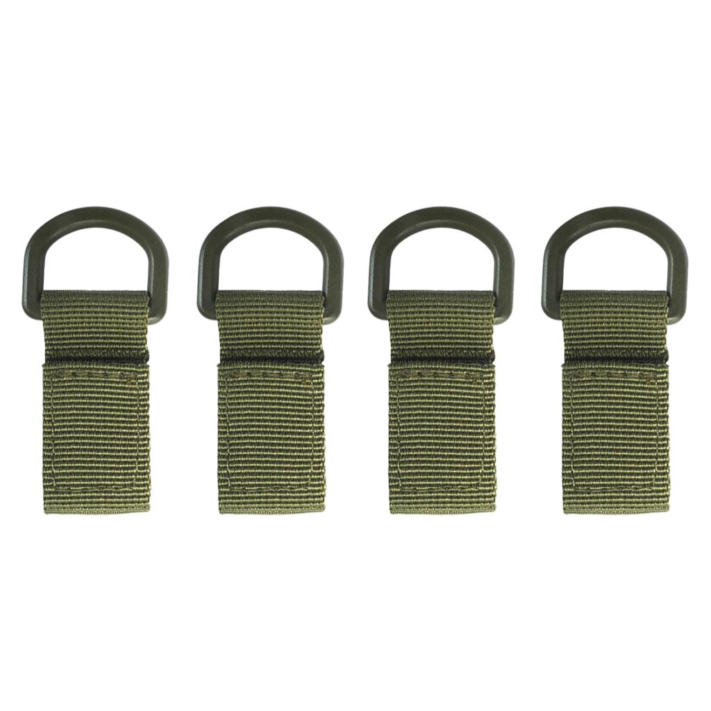 4 Pieces Nylon Molle Hanging Belt Carabiner Hook Webbing Buckle Strap Clip Backpack