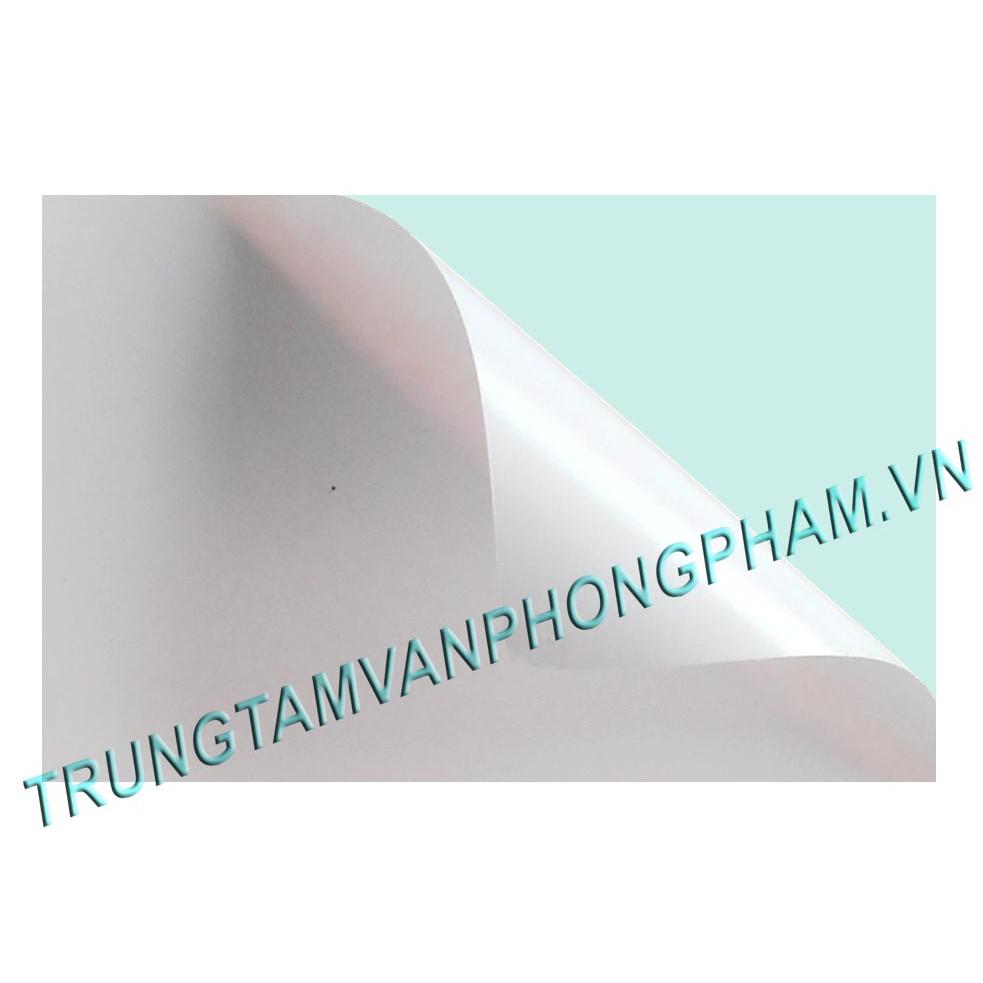 Xấp 100 tờ giấy decal A4 đế xanh mặt trắng