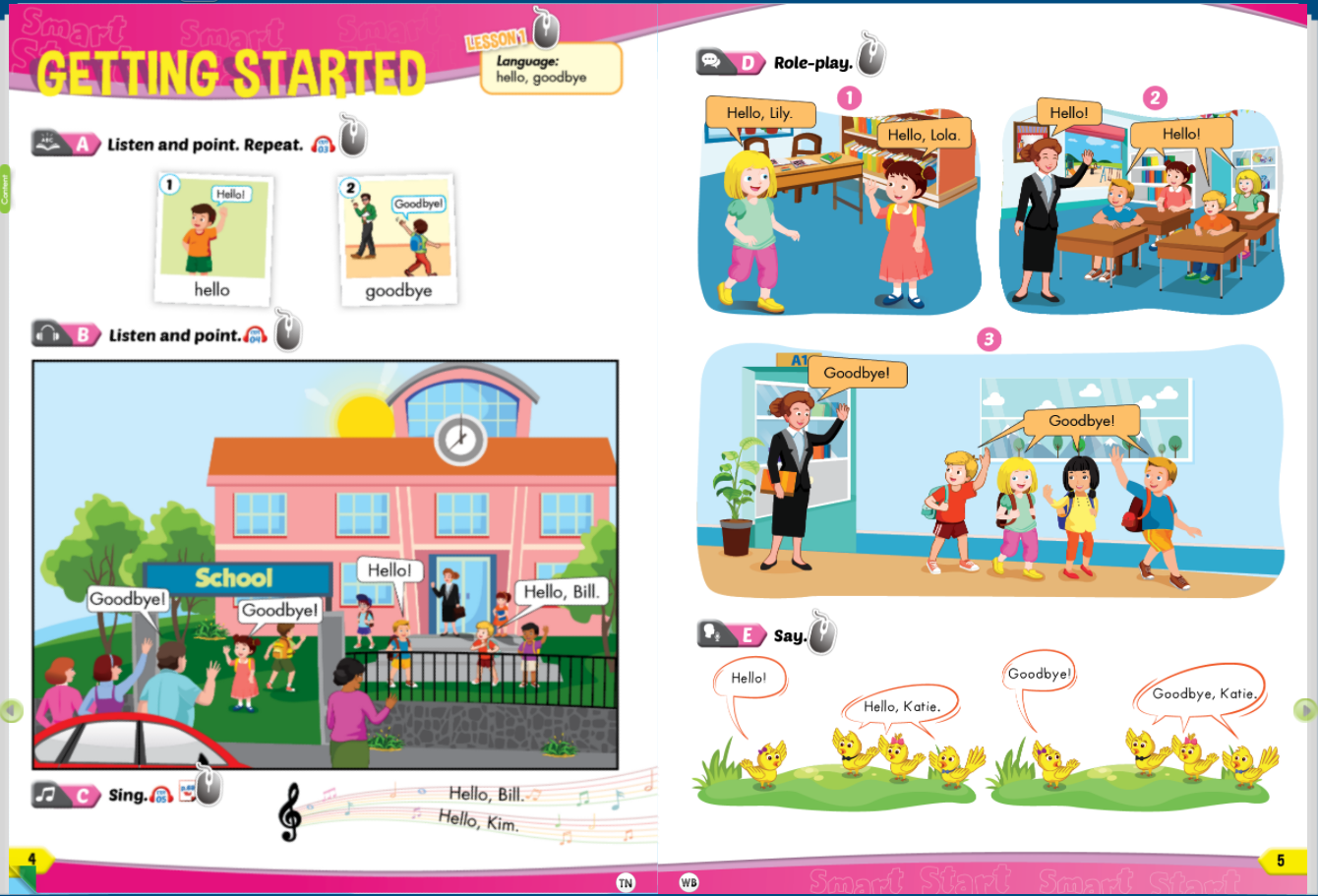 Tiếng Anh 1 i-Learn Smart Start Ứng dụng tương tác hỗ trợ giáo viên giảng dạy